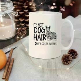 1pc, 11Oz, a Small Short Leg Sparkling Ceramic Corgi Coffee Cup Novelty Cup, Fun Birthday Gift, Perfect Gift for Dog