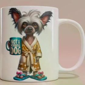 11oz Funny Not a Morning Dog Graphic Ceramic Mug Cups- Kitchen Office Living Room Use - Novelty Cups for Hot &