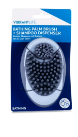Vibrant Life Bathing Palm Dog Brush + Shampoo Dispenser | Dog Grooming Tool Hand Brush