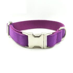Pet bow tie Solid dog collar bow accessories (Option: Purple collar-M)