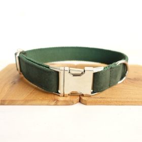 MUTTCO pet collar bow traction set (Option: Green A-M)