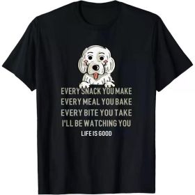 Mens T-shirt 220g 100% Cotton - Cute Idea For Dog Lovers Every Snack Dog Quote T-Shirt (Color: Black, size: XL)