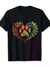 Cute Dog T-shirt (Color: Black, size: L)